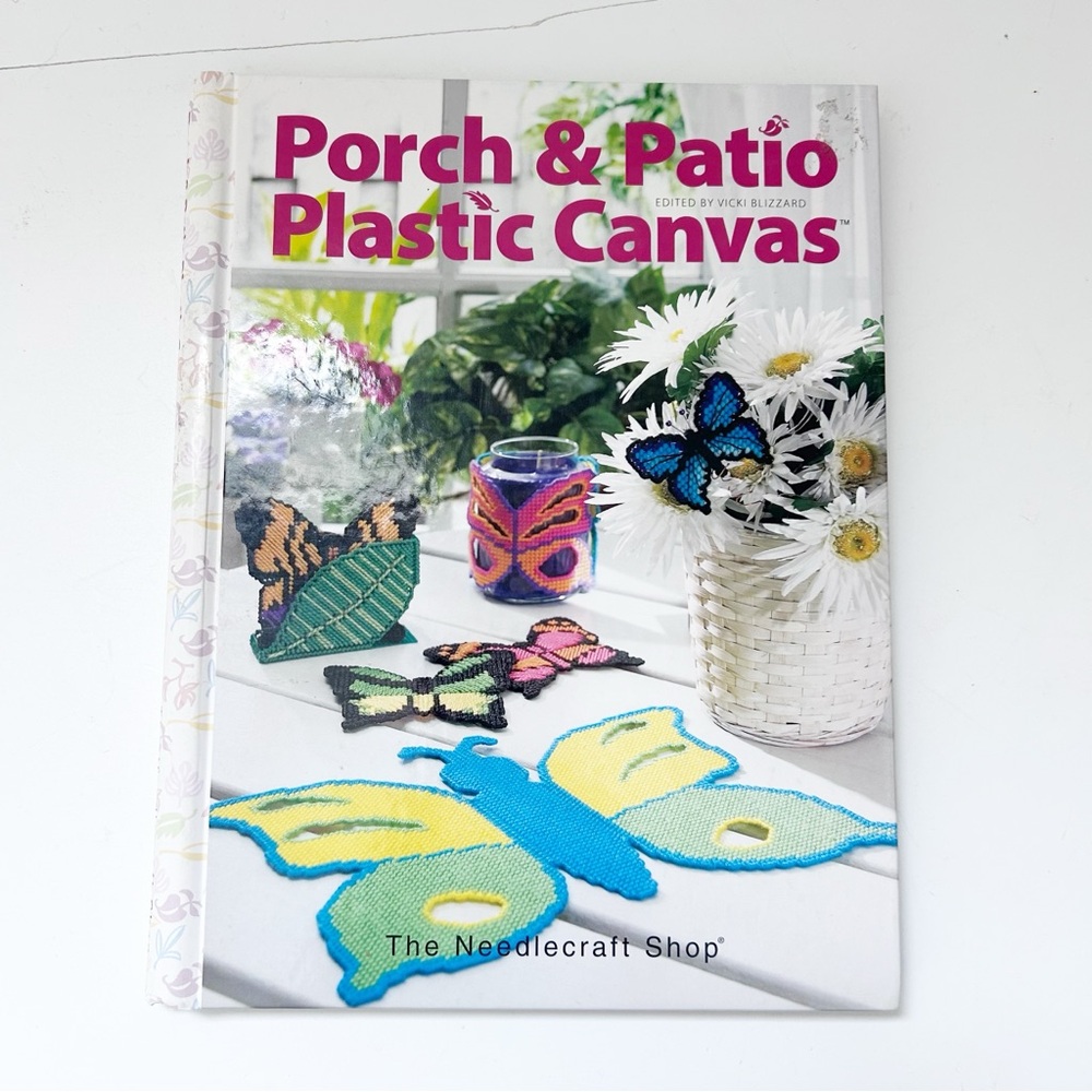 The Needlecraft Shop Porch & Patio Plastic Canvas Book Hardcover Spiral Bound
